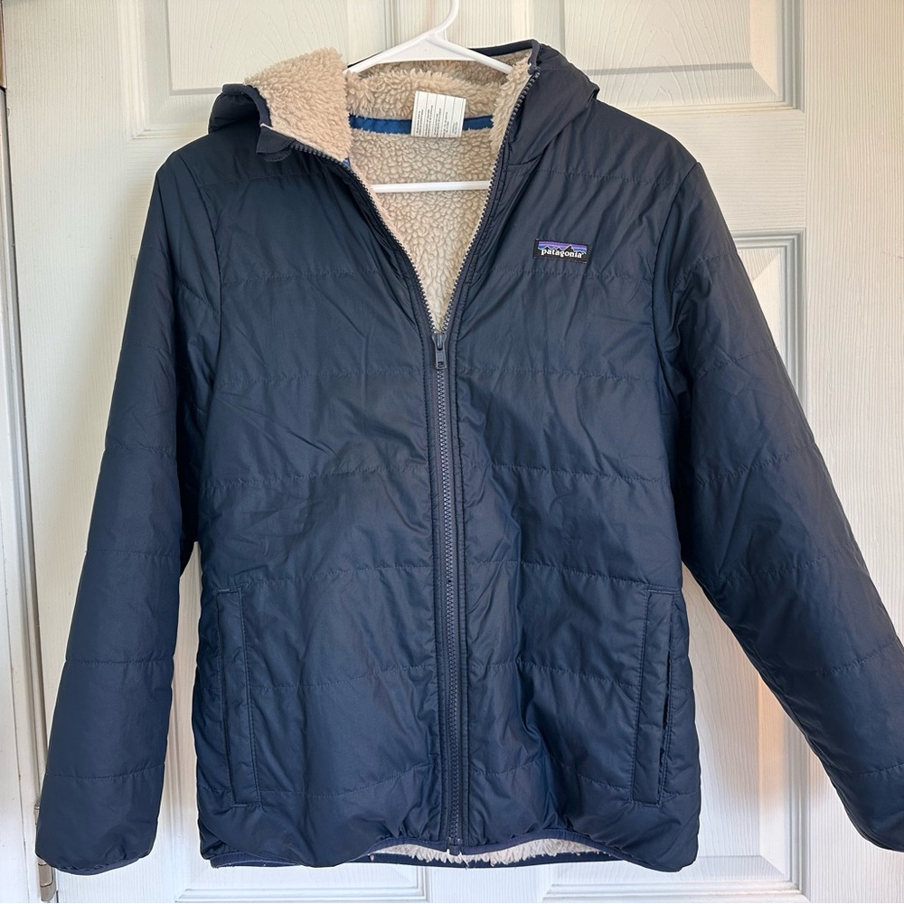 Patagonia Dark Blue Fleece-Lined Jacket